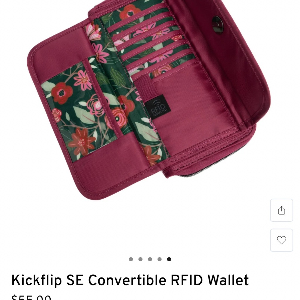 Lug Kickflip SE Crossbody Wallet~Raspberry~NWT - Picture 9 of 12